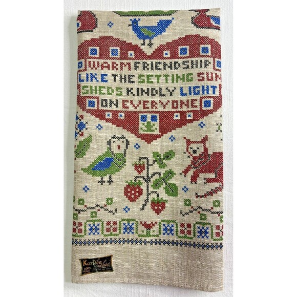 Vintage Kay Dee 100% Pure Linen Tea Towel MCM Design by Lois Long 17 x30 NEW - Picture 13 of 14
